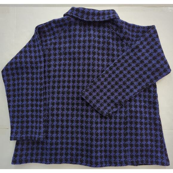 Coldwater Creek Purple & Black Houndstooth Check Wool Cardigan Sweater Size 1X - Picture 6 of 6